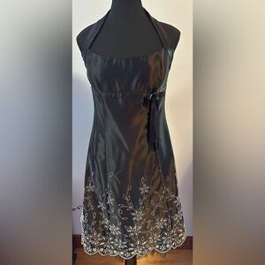 Jump Black Strapless Cocktail Dress with Silver Embellishments